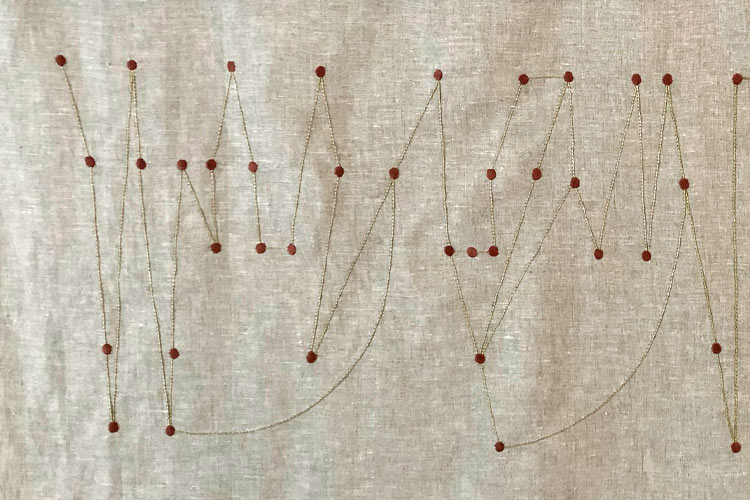 2020 - De la serie Constelaciones II, Bordado sobre lino, 50 x 145 cm
