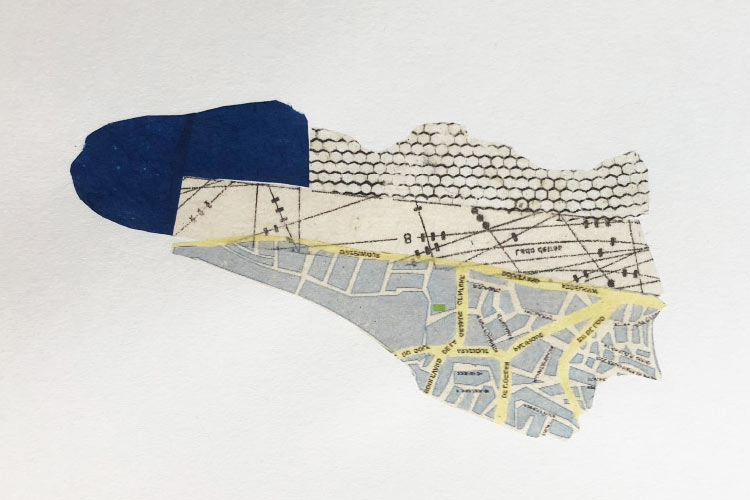 2020 - Cúmulo urbano VII, VIII, IX, X, XI y XII, Grafito, transfer y collage sobre papel, 20 x 27 cm