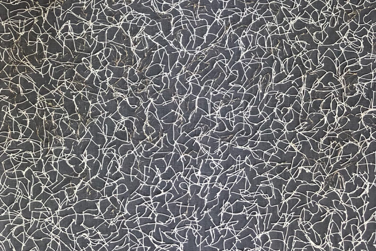 2020 - Doble universo, textil, hilos sobre lino, 75 x 47.5 cm, $40,000.00  FRENTE